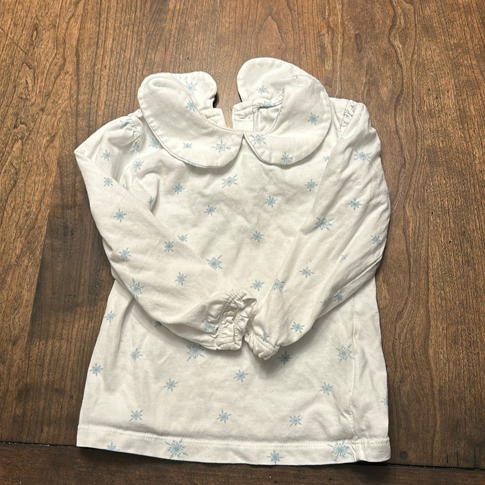 Sorry dungarees: Winter Peter Pan long sleeve cotton top 18 month girl